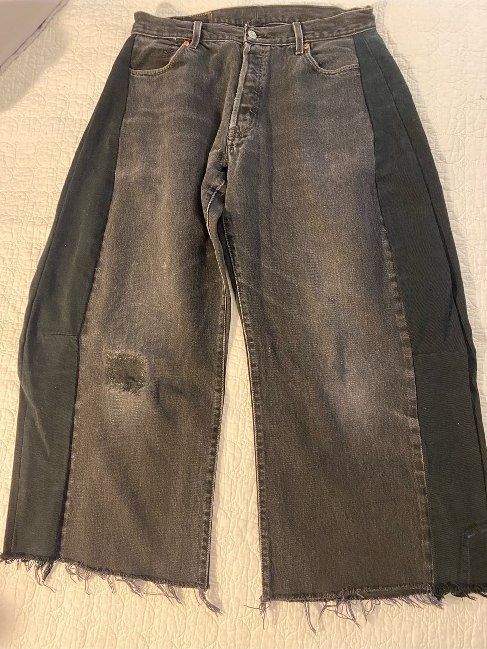 Levi's Two-Tone Black and Charcoal Barrel Jeans